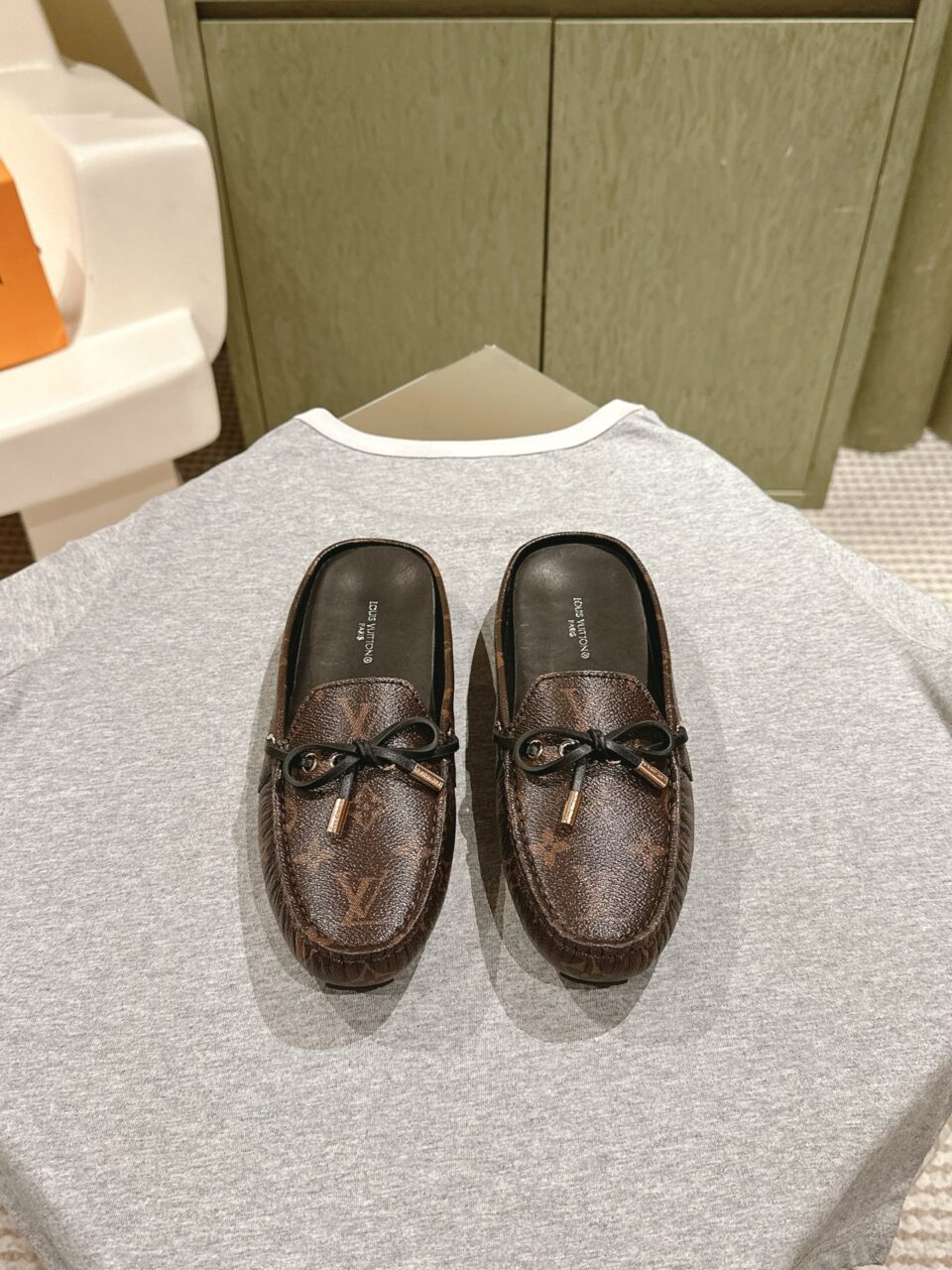 LV Women Brown Leather Loafers