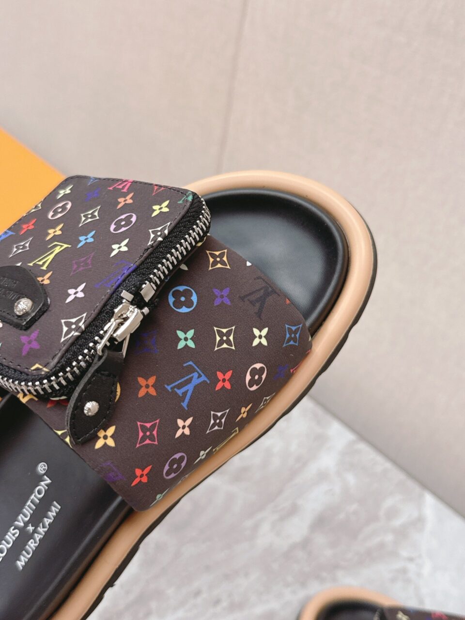 LV Women Black Multicolor Canvas Comfort Mules