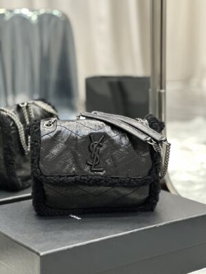 NIKI BABY CHAIN BAG IN CROCODILE-EMBOSSED LEATHER