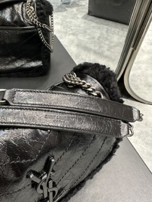NIKI BABY CHAIN BAG IN CROCODILE-EMBOSSED LEATHER