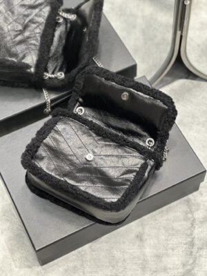 NIKI BABY CHAIN BAG IN CROCODILE-EMBOSSED LEATHER