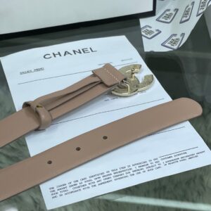 Chanel Red Patent Leather CC Logo Belt