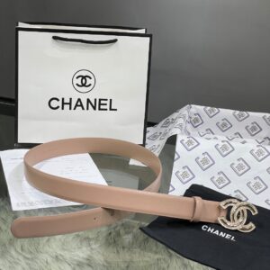 Chanel Red Patent Leather CC Logo Belt