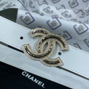 Chanel Red Patent Leather CC Logo Belt