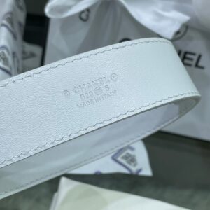 Chanel Red Patent Leather CC Logo Belt