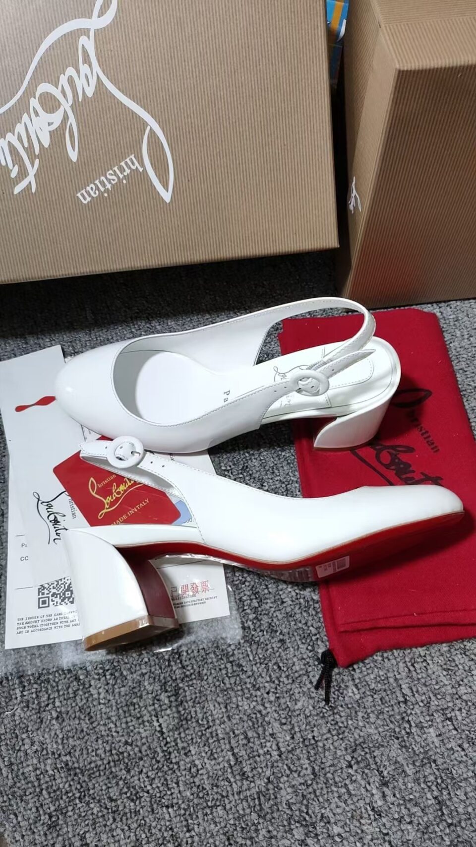 Christian Louboutin Women Condora Strap Nappa Leather Strappy Pumps Bianco
