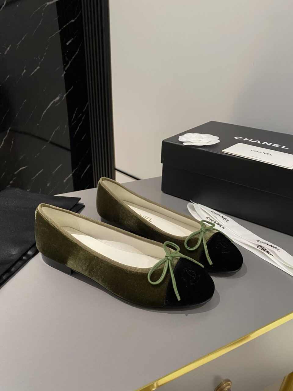 Chanel Suede Ballet Flats
