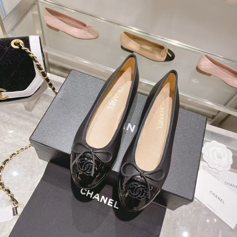 Chanel Bulk Womens Basic Leather Tweed Ballet Flats