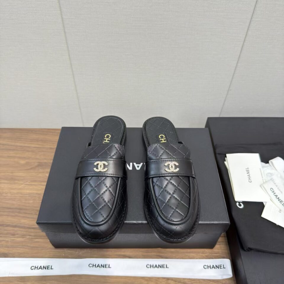 CHANEL Lambskin Quilted CC Turnlock Mules