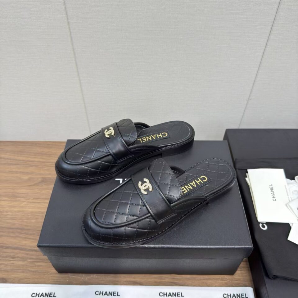 CHANEL Lambskin Quilted CC Turnlock Mules